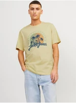 Žluté pánské tričko Jack & Jones Summer - Pánské