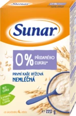 Sunar první kaše rýžová nemléčná 220 g