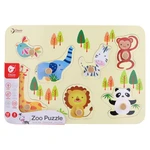 TEDDIES Vkládačka/Puzzle deskové obrysové zoo dřevo 18m+ ve fólii 30 x 21 cm