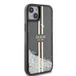 Zadní kryt Guess PC/TPU Liquid Glitter Gold Stripe Zadní pro Apple iPhone 15 Plus, black