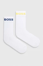 Ponožky BOSS 2-pack pánské, bílá barva, 50467707
