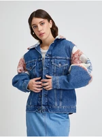 Levi&#39;s Beige-Blue Women&#39;s Plaid Denim Jacket Levi&#39;s® Wedge - Women