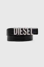 Kožený opasok Diesel B-DIESEL RIVETS BELT dámsky, čierna farba, X09790.P6364