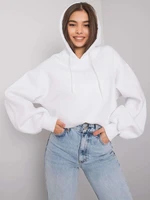 RUE PARIS Ladies White Cotton Hoodie