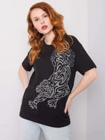 Women's black cotton t-shirt