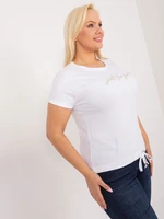 White blouse in a larger size with short sleeves