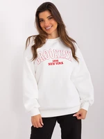 Ecru women's hoodless sweatshirt with inscription