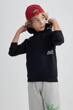 DEFACTO Boy Oversize Wide Pattern Hooded Sweatshirt