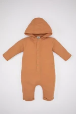 DEFACTO Baby Boy Newborn Hooded Muslin Long Sleeve Jumpsuit