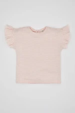 DEFACTO Baby Girl Crew Neck Striped Short Sleeve T-Shirt