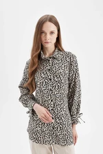 DEFACTO Relax Fit Patterned Long Sleeve Shirt Tunic