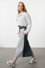 Trendyol Gray Parachute Detailed Elastic Waist Relaxed/Comfortable Fit Midi Skirt