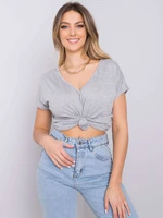 Grey T-shirt with neckline