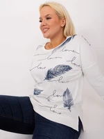 Ecru dámská halenka plus size s potiskem