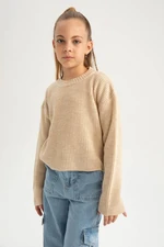 DEFACTO Girls Crew Neck Basic Sweater