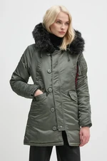 Bunda Alpha Industries N-3B VF 59 Wmn dámska, zelená farba, zimná, 113007