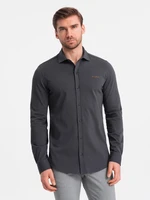 Ombre Men's REGULAR cotton single jersey knit shirt - graphite