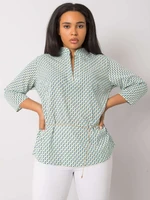 White and green blouse plus size with Benecia patterns