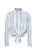 Tommy Jeans Shirt - TJW FRONT TIE STRIPE SHIRT blue