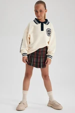 DEFACTO Girl's Checked Pleated Skirt