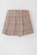 DEFACTO Baby Girl Checkered Pleated Flannel Skirt