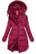 Winterjacke mit warmem Teddyfell weinrot