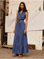 Blue Denim Shirt Maxi-dresses Pepe Jeans - Női