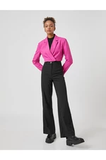 Koton Wide Leg Trousers High Waist With Buttons