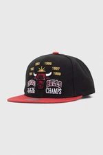 Šiltovka Mitchell&Ness x Chicago Bulls čierna farba, s nášivkou