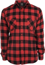 Boys' plaid flannel shirt black/red