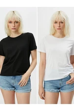 Koton 2-Pack Basic Cotton T-Shirt Short Sleeved