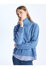 LC Waikiki Turtleneck Self-Patterned Long Sleeve Women's Knitwear Sweater