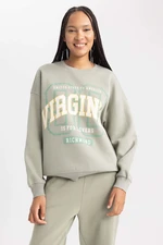 DEFACTO Oversize Fit Printed Long Sleeve Sweatshirt