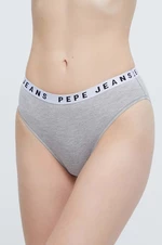 Nohavičky Pepe Jeans LOGO BIKINI šedá farba, PLU10921