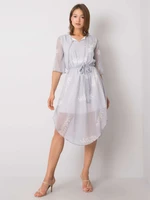 Grey dress with floral motif