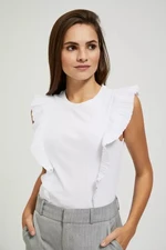 Ribbed blouse with ruffles