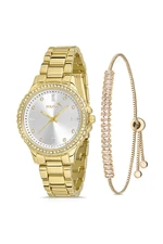 Polo Air Luxury Single Row Women's Wristwatch Zircon Stone Baguette Bracelet Combination Gold Color