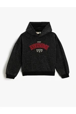 Koton Embroidered Hooded Sweatshirt