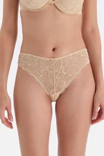 Dagi Beige Lace Panties with Accessory Detail.