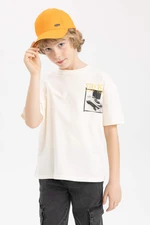 DEFACTO Boy Oversize Fit Crew Neck Printed Short Sleeve T-Shirt