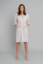 Women's dressing gown Karla with 3/4 sleeves - light melange