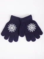 Yoclub Kids's Girls' Five-Finger Gloves RED-0012G-AA5A-007 Navy Blue