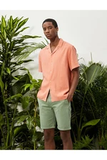 Koton Summer Shirt Short Sleeve Turn-down Collar Buttoned Cotton