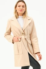 Z6778 DEWBERRY WOMEN'S COAT-BEIGE