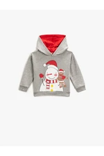 Koton Hooded Sweatshirt Snowman Printed Long Sleeve