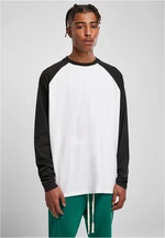 Organic Oversized Raglan Long Sleeves White/Black