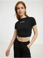 Čierny dámsky crop top Guess Aline