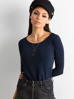 Basic navy blue cotton blouse