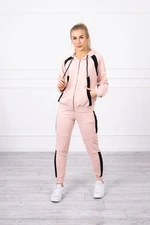 Striped sports set in dark powder pink