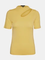 Yellow T-shirt with slit VERO MODA Glow - Women